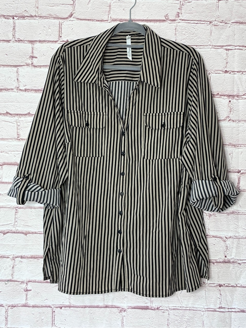 NY Collection Striped Button Down Casual Shirt Like New 3X - Picture 2 of 8